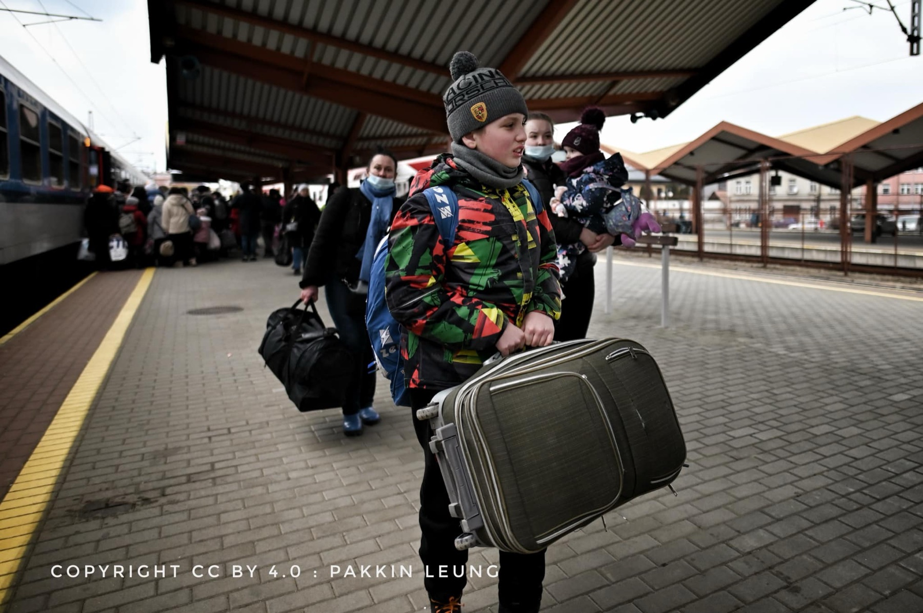 People travelling by train in Europe